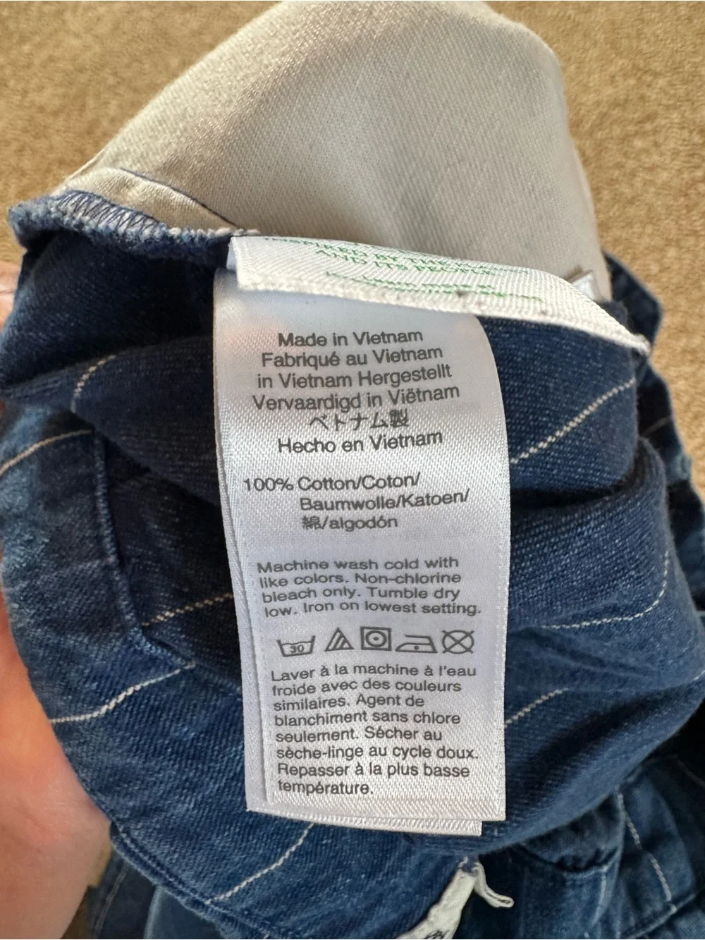 J.Crew Paperbag Waist Pinstripe Denim Pants Size 0 Blue 100% Cotton